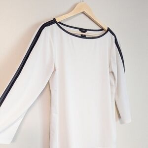 Ann Taylor Black Leather And White Top